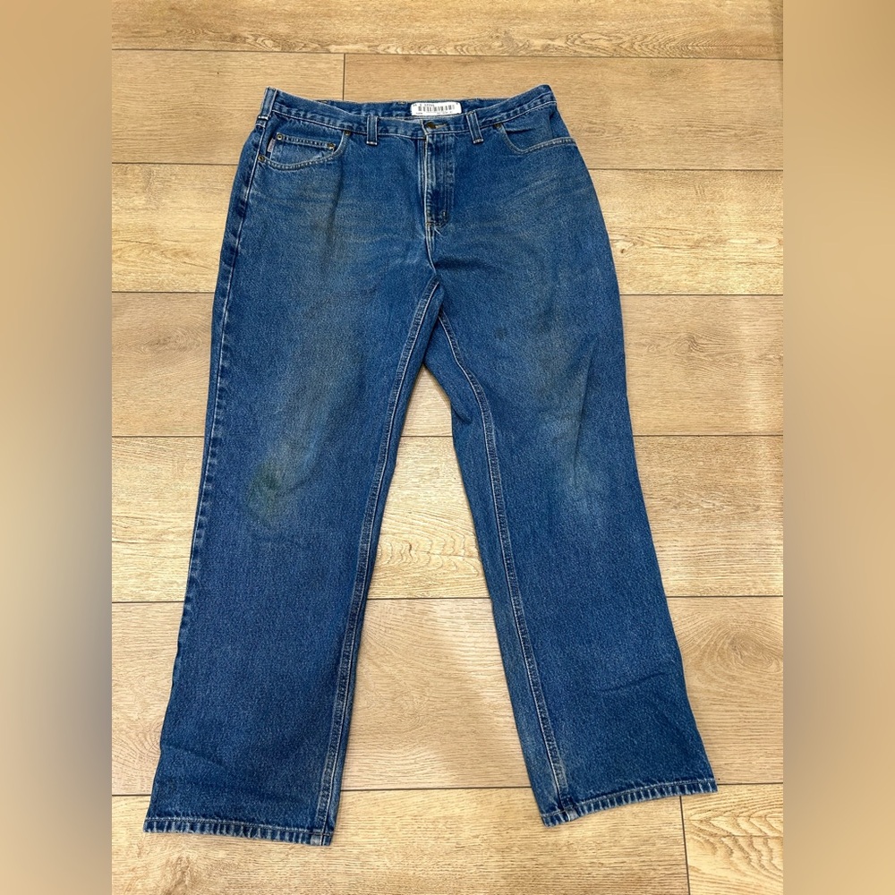 Carhartt Men's Relaxed Fit Straight Leg Blue Jeans Size 38x32 (37x31) 381-83